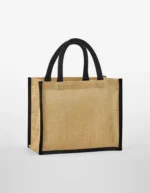 Natural Starched Jute Midi Bag z nadrukiem