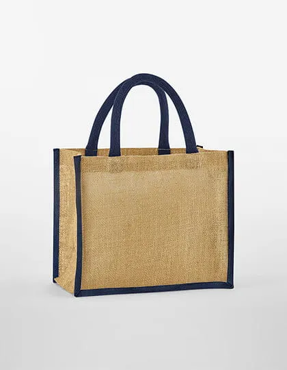Natural Starched Jute Midi Bag z nadrukiem - zdjecie 2
