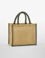 Natural Starched Jute Midi Bag z nadrukiem - zdjecie 3