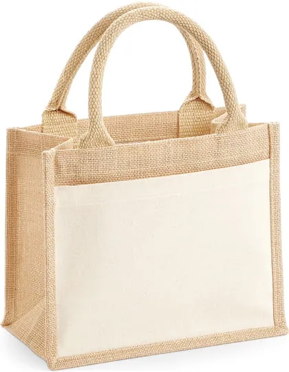 Torba jutowa cotton pocket jute gift bag z nadrukiem