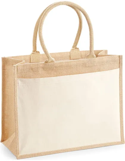 Torba jutowa cotton pocket jute shopper z nadrukiem