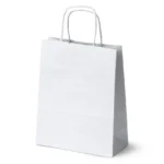 Torba papierowa 18x8x21cm biała z nadrukiem
